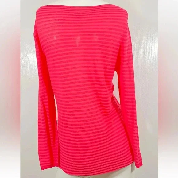 Ann Taylor Loft Womens Pullover Knit Top Long Sleeves Pink Shirt Size medium - Picture 3 of 5